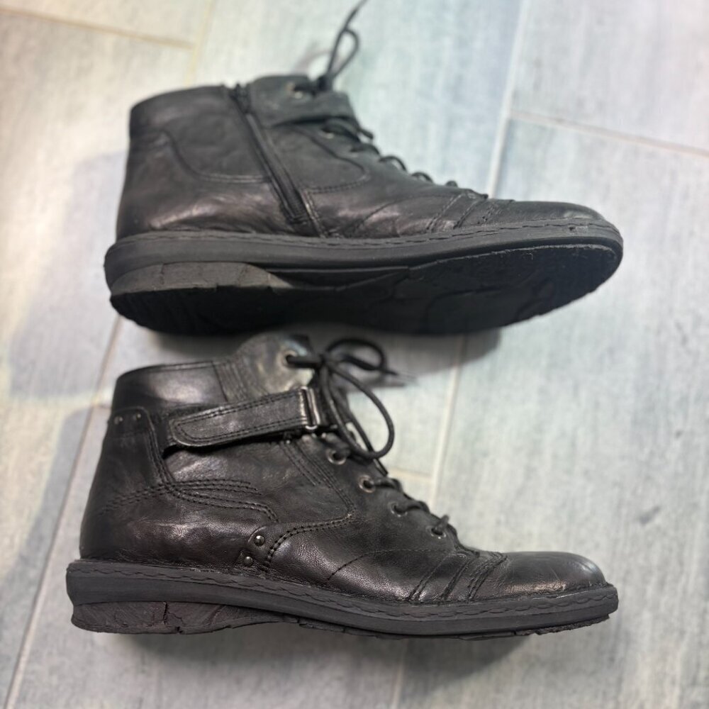 Tiltoa Moto Style Genuine Leather Ankle Boots Black Size 9.5US / 40EU